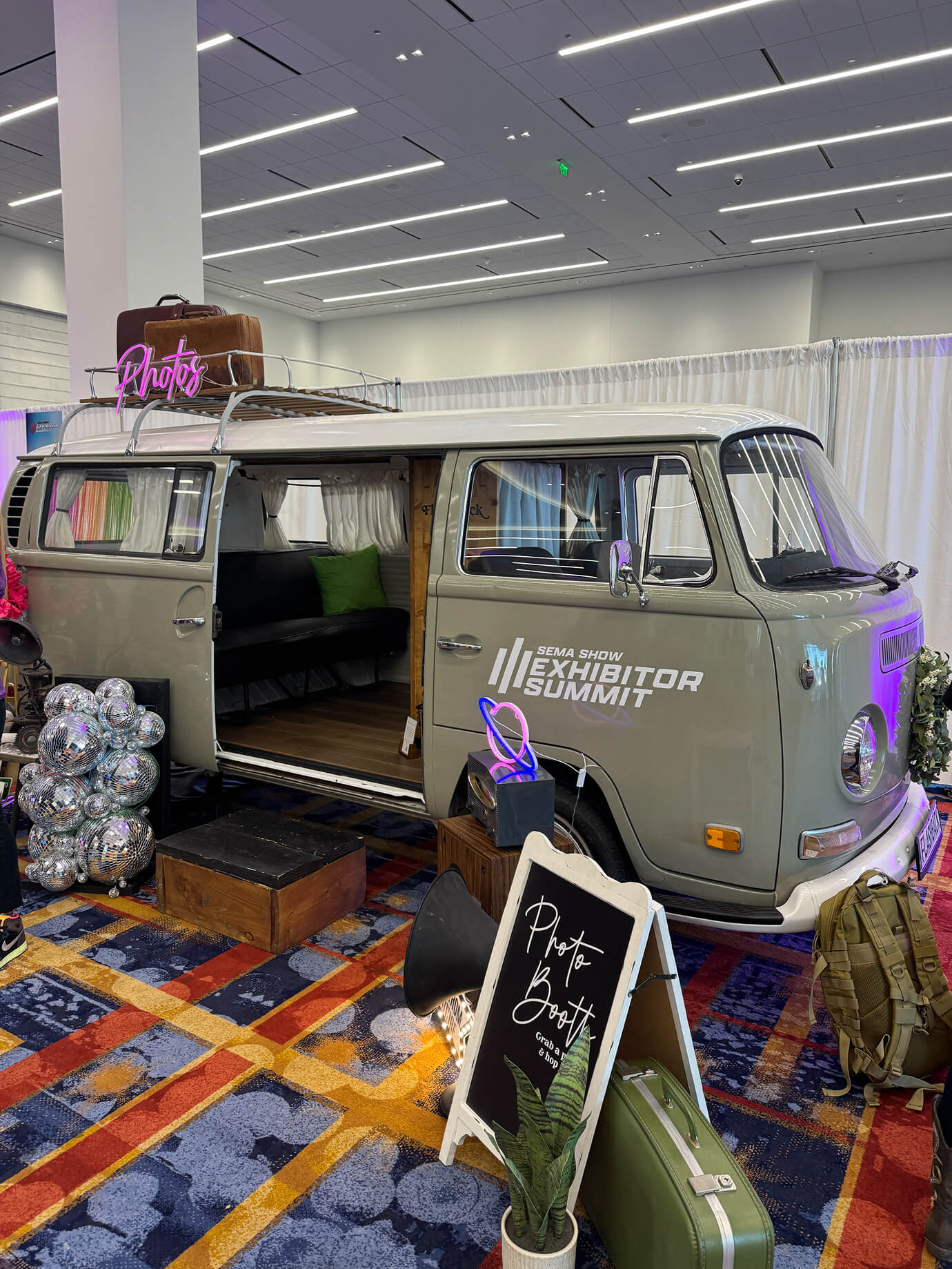 Vintage VW bus photo booth at the SEMA Exhibitor Summit