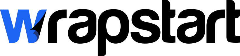 Wrapstart wordmark with clear space marked